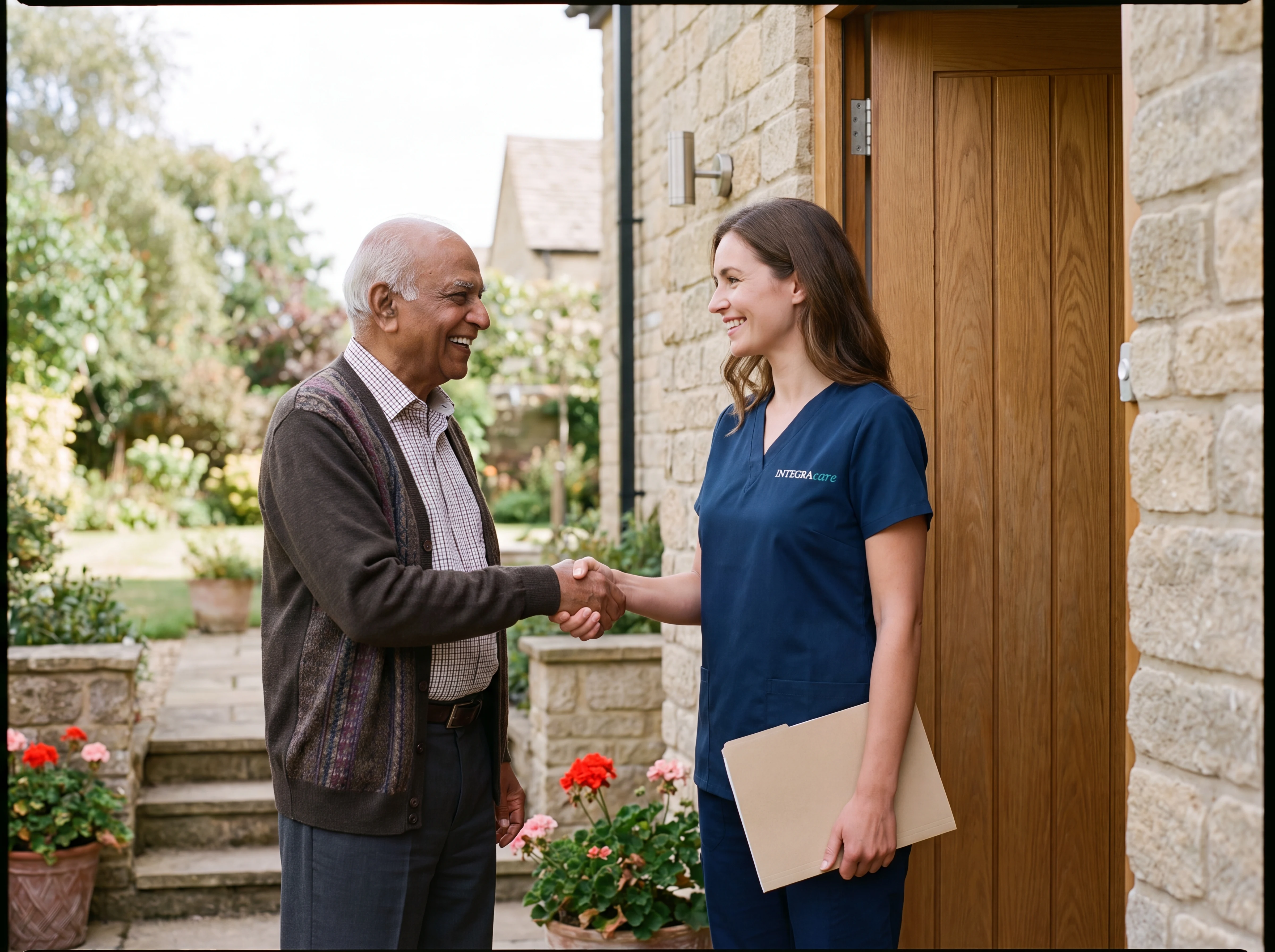 Guardian Registered Nurse conducting an in-home assessment with a senior client